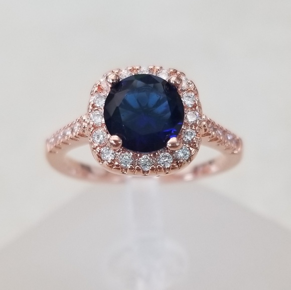 18k Over Sterling Sapphire Ring